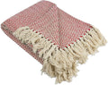 DII Chevron Throw Collection Handloomed Cotton, 50x60, Tango Red