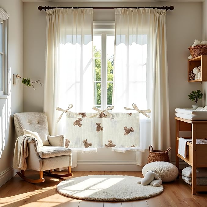 White Bedside Hanging Bags Milk Bottle Bib-Storage Crib Organizer Baby Nappy-Dormitory Bed-Bunk Organizing Bag Nappy- Organizer, Little Bear Nursery Hanging Organizers
