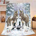 Donkey Duck Blanket for Girls Women Boys Men Adults Kids Soft Cozy Fleece Christmas Duck Throw Blankets Gifts Warm Flannel Plush Lightweight Decor for Couch Bed Sofa 80"X60"