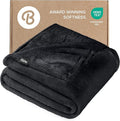 Bare Home Fleece Blanket - Full/Queen - Ultra-Soft Lightweight for Bed, Sofa, and Couch - Luxury Microplush - Cozy Warm Blanket (Full/Queen, Black)