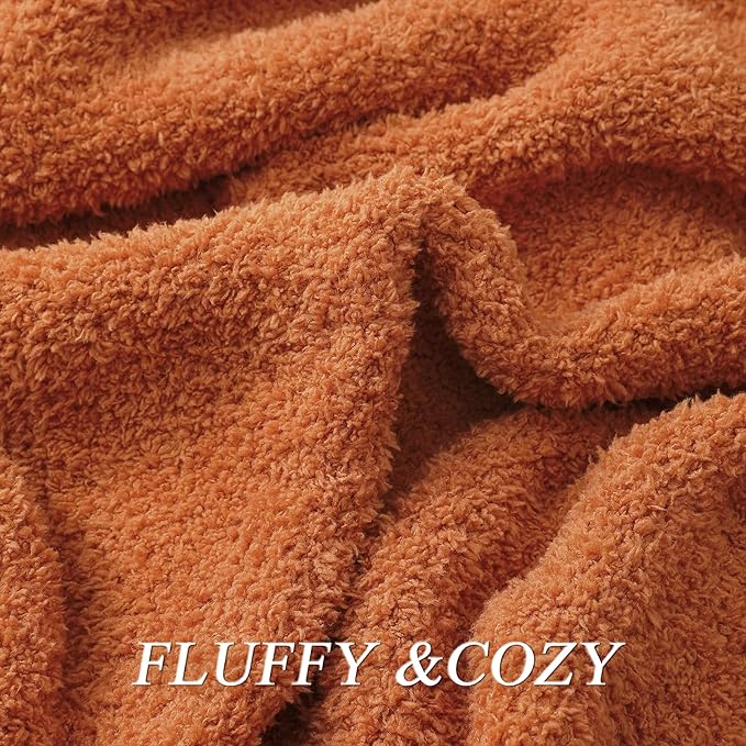 bearberry Super Soft Fluffy Throw Blanket Lightweight Cozy Warm Bed Blankets for Couch Bed Sofa All Season (Caramel, 60”x80”)