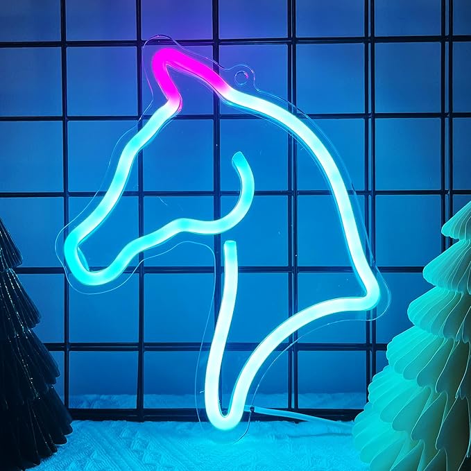 Horse Gifts for Girls,Anywin Horse Neon Sign for Wall Decor, Horse Head Led Neon Lights for Room Decor, Gifts for Birthday,Xmas, Holidays for Kids, Boys, Girls,Women Girlfriend,Wife,Daughter