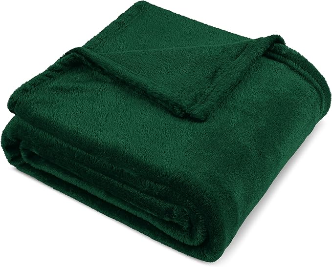 PAVILIA Fleece Blanket King Size | Super Soft, Plush, Luxury Flannel Throw | Lightweight Microfiber Blanket for Sofa Couch Bed (Emerald Green, 90x108 inches)