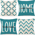 YCOLL Farmhouse Pillow Covers 16x16 Set of 4 Throw Pillow Covers Rustic Linen Decorative Pillows Square Cushion Covers for Couch Sofa Bedroom Home Decor