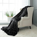 NANPIPER Fleece Blankets Cozy Microfiber King Size Blanket,Super Soft Star Foil Print,90"x 108" Black