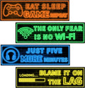 Eat Sleep Game Wall Decals Glow in The Dark, Gamer Controller Stickers Decor for Boy Bedroom, Joystick Video Gaming Kids Playroom Nursery Decoration