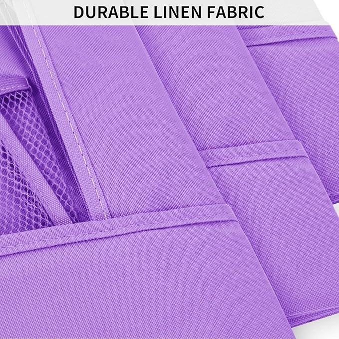 Joyfulife Bedside Caddy Bunk Bed Organizer Bedside Storage Organizer Hanging Bed Organizer Storage Bag Pocket for Bunk and Hospital Beds, College Dorm Rooms Baby Bed Rails Camp 8 Pockets (Purple)