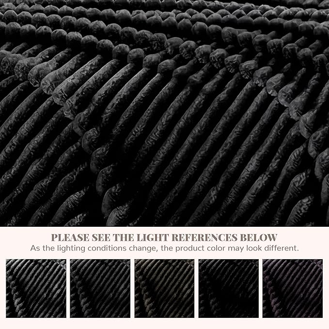 Black Fleece Throw Blanket for Couch, 320GSM Super Soft Cozy Blanket for Home Decor, Perfect Cozy Gifts for Women Men Gifts, Lightweight All Season Couch Blanket, 50x70 Inches