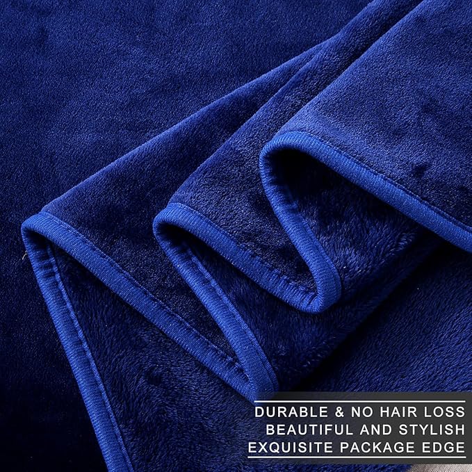 Polar Fleece Blankets King Size for The Bed Extra Soft Brush Fabric Super Warm Sofa Blanket 90" x 108"(Royal Blue King)