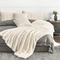 YUSOKI Luxury Faux Fur Blanket for Twin XL Bed 2 Layers,5.2lb,All Ages,Home Decoration Without Pillows(Ivory,63" x 90")