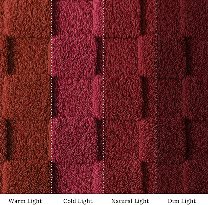 Exclusivo Mezcla Twin Size Flannel Fleece Blanket, Super Soft and Warm Lightweight Checkered Pattern Blankets for All Seasons, 60x80 Inches, Deep Red