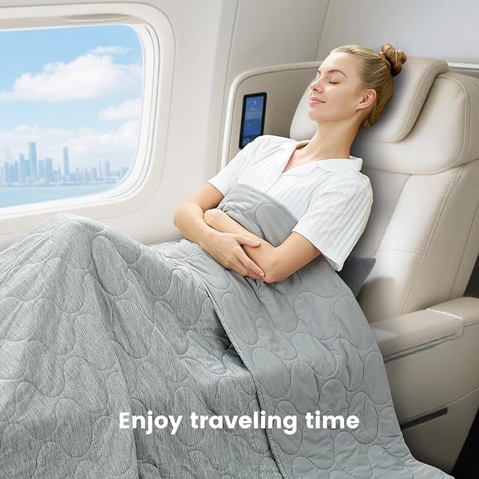 Cozy Bliss Cooling Dual-Sided Blanket for Hot Sleepers, Q-Max>0.46 Lightweight Soft Breathable Bed Blanket, Double Side Cooling Throw for Night Sweats (Silver Grey, 80"x90")