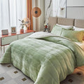 3-Layer Luxury Flannel Fleece Thick Bed Blanket King Size, Soft Plush Velvet Sherpa Blanket with 2 Pillow Shams Heavy Warm for Winter, Breathable n Washable, Mint Green