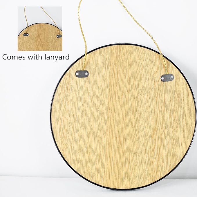 Small Round Wall Mirror,Bathroom Mirror (Black, 11.8 in.)