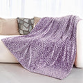 Fleece Blanket Plush Purple Soft Blanket Queen Size Throw Blankets for Bed Warm