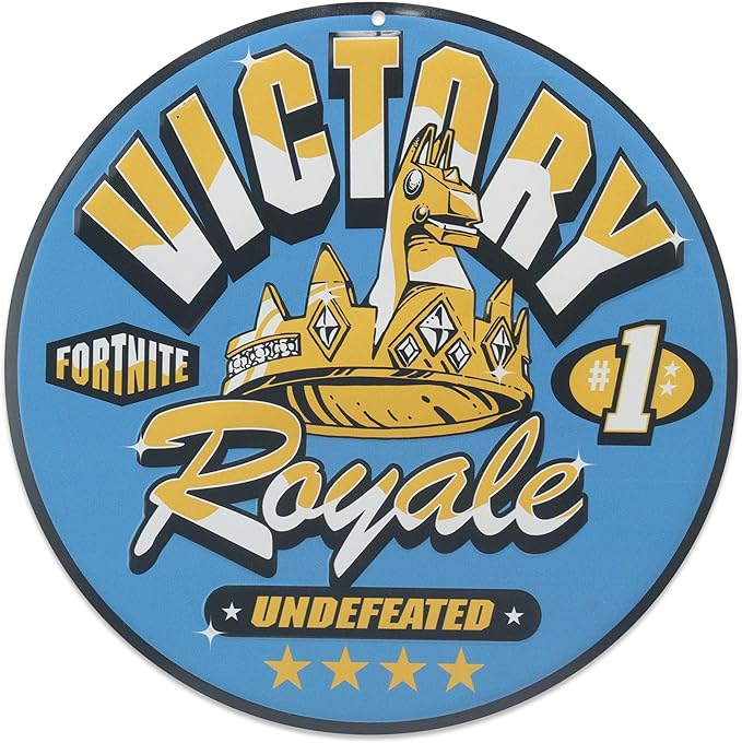 Fortnite Victory Royale Metal Wall Decor - Bold Fortnite Sign for Bedroom or Game Room
