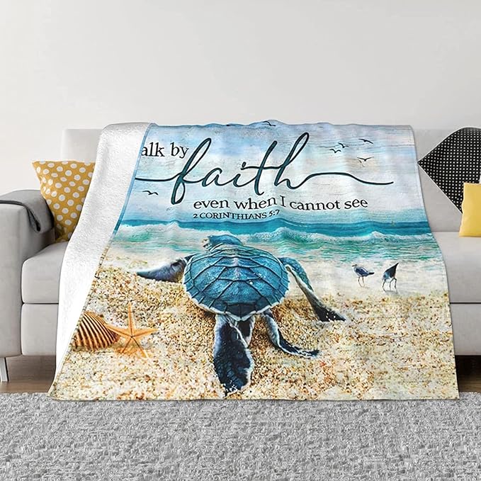 Sea Turtle Throw Blanket Turtle Blanket for Kids Adults Super Warm Soft Cozy Plush Fleece Flannel Blanket for Sofa Couch Bed Birthday Gifts Sea Turtle Print Blanket 60inchx80inch