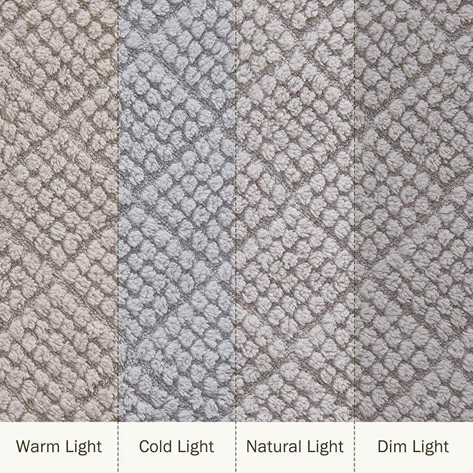 EMME Fleece Blanket, 3D Jacquard Throw Blanket for Couch and Bed, Soft Cozy and Fluffy Blankets Lightweight Luxury Flannel with Waffle Design (Grey, 50" x 60")