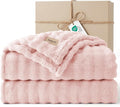 Bedsure 3D Fleece Bubble Blanket - GentleSoft Pink King Blanket for Bed Sofa Girls Room Decor - Luxury Soft Cozy Spring Gifts for Her Women, Lightweight, All Seasons, Crystal Pink, 108"×90"