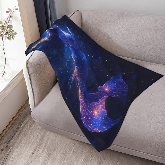 Mermaid Throw Blanket Soft Warm Cozy Mermaids Blankets Fuzzy Plush Fleece Mermaid Blanket Gifts for Couch Bed Sofa Home Decor 40''X50''