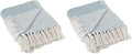 DII Woven Throw Collection 100% Cotton, Basketweave, 50x60, Storm Blue (Pack of 2)