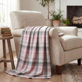 Horaldaily Pink Grey Farmhouse Plaid Spring Decorative Blanket Throw, Spring Summer Rustic Soft Lightweight Blanket for Couch Sofa Bed Lounging Decoration, Ideal Gifts for Kids Adults Self, 50x60