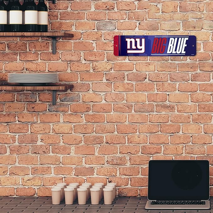 Rico Industries NFL Football Metal Street Sign 4" x 15" Home Décor - Bedroom - Office