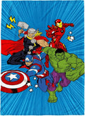 Jay Franco Kids Plush Throw Blanket – Soft & Cozy Fleece Throw for Bedroom & Couch Décor, Official Licensed Product, Blue - Avengers, 60x90 - Large Blanket