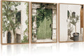 CHDITB Vintage Italy City Landscape Framed Canvas Wall Art Set Of 3, Minimalist Country Wall Decor, Nature Green Olive Tree Wall Painting, Malta Modern Art Prints for Living Room Bedroom Decor-12”x16”