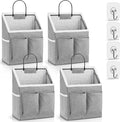 4pcs Wall Hanging Storage Bag, Wall Hanging Baskets for Organizing as Over the Door Organizer, Wall File Organizer, Rv Storage and Organization. For Bedroom, Office, Camper (Gray-Upgraded)