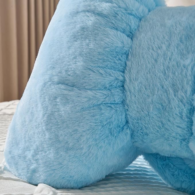 Bow Pillow Throw Pillows Butterfly Shaped Decorative Cute Pillows for Bed Sofa Cute Home Decor,Blue 14.5 * 12inch