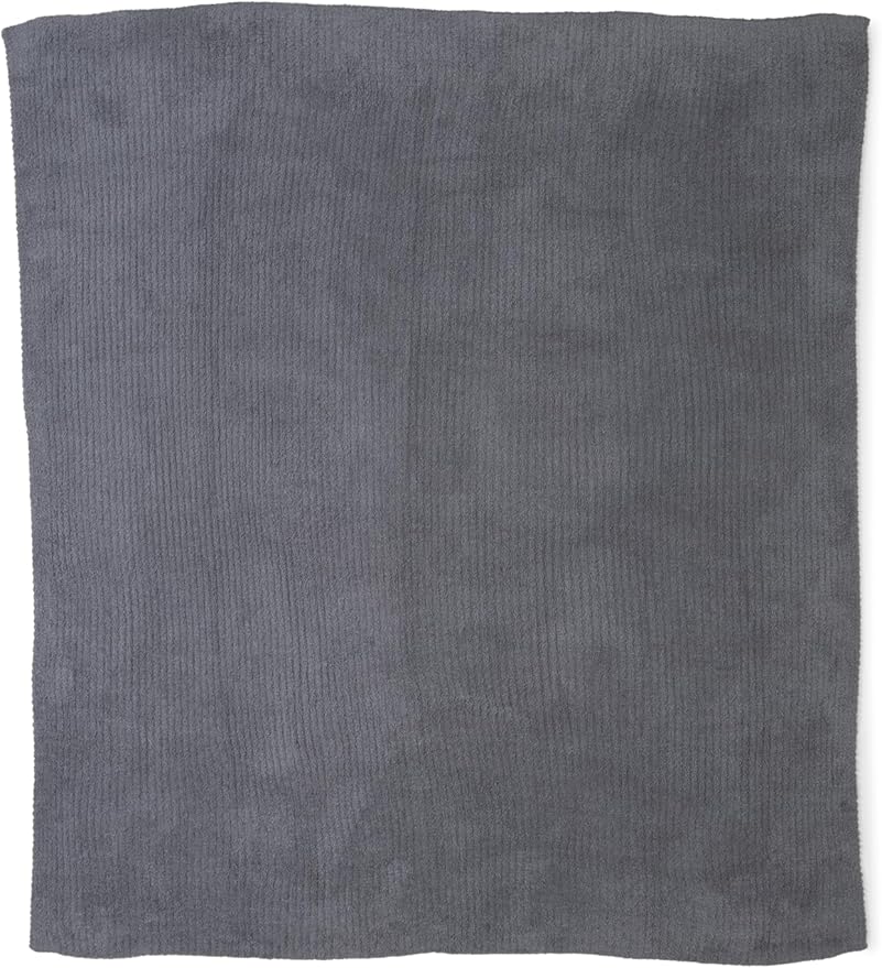 Barefoot Dreams® CozyChic® Ribbed Bed Blanket, Ultra Soft Plush Microfiber Blanket for Bed, Warm & Lightweight Cozy Bedding Layer, Textured Knit, Full/Queen Size, Graphite