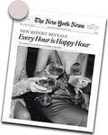 iHery Unframed Trendy NewsPaper Black Wall Art Prints Set of 1, 12x16in Canvas Wall Art Prints, Happy Hour New York News Every Hour is Happy Hour,Girl Dorm Retro Art for Living Room Home Décor 1Pack