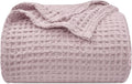 PHF Ultra Soft Waffle Weave Blanket King Size 104"x 90"- Washed Lightweight Breathable Cozy Woven Blanket for Bed - Aesthetic Decor for Couch Bedding Sofa Home Car - Lavender