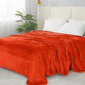 Elegant Comfort Luxury Velvety Softness Fuzzy Plush Micro-Velour Ultra-Soft Blanket , King/California King, Orange