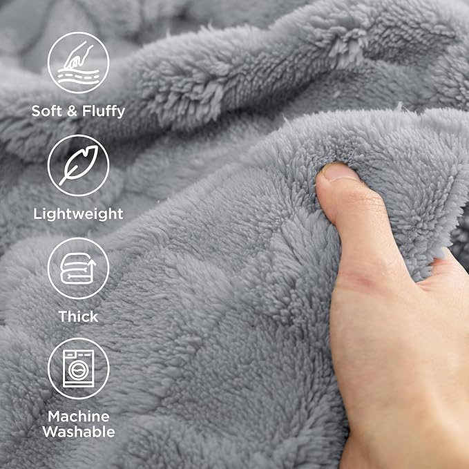 Bedsure GentleSoft King Size Blanket for Bed - Super Soft Cozy Blankets for Women Men Girls, Large Fuzzy Fleece Throw for Bedroom Decor, Silver Grey,108x90 Inches