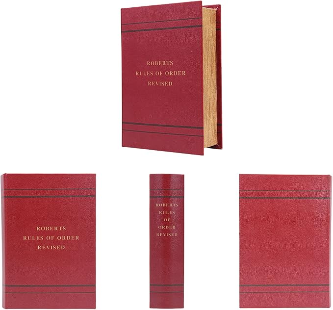 PACOLO Decorative Book Boxes, Faux Wood with Magnetic cover Storage for Hidden Jewelry, Money, and Cash (Roberts rules of order revised)