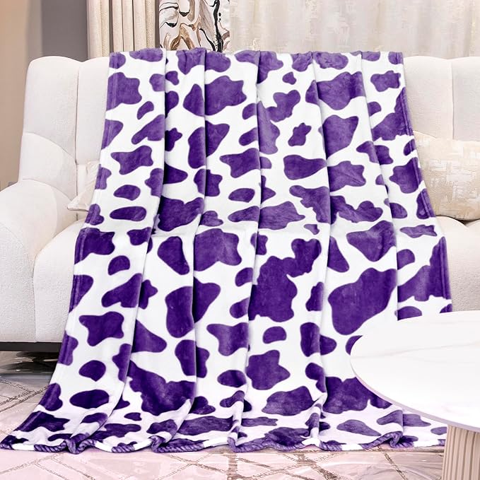 Purple Twin Fleece Blanket - Ultra Soft Flannel Throw for Couch & Bed, Lightweight Warm Blanket for Adults, Teens - Lavender Home Decor Gifts 60"x80"