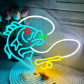 Fishing Neon Sign for Wall Decor, Dimmable Fishing Hook Lights Neon, Fishing Themed LED Neon Light Sign for Fishing Lovers Fishing Gear Store Man Cave Yacht Party Coastal Kitchen Bedroom Boy Presents