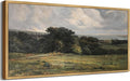 SHENIFY Vintage Landscape Framed Wall Art Rustic Countryside Meadow Farmhouse Decor Retro Vast Grassland Painting for Hallway Bedroom Living Room Dining Room - 20x40in Natural Framed