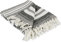 DII Farmhouse Woven Throw, 50x60 with 3" Fringe, Black