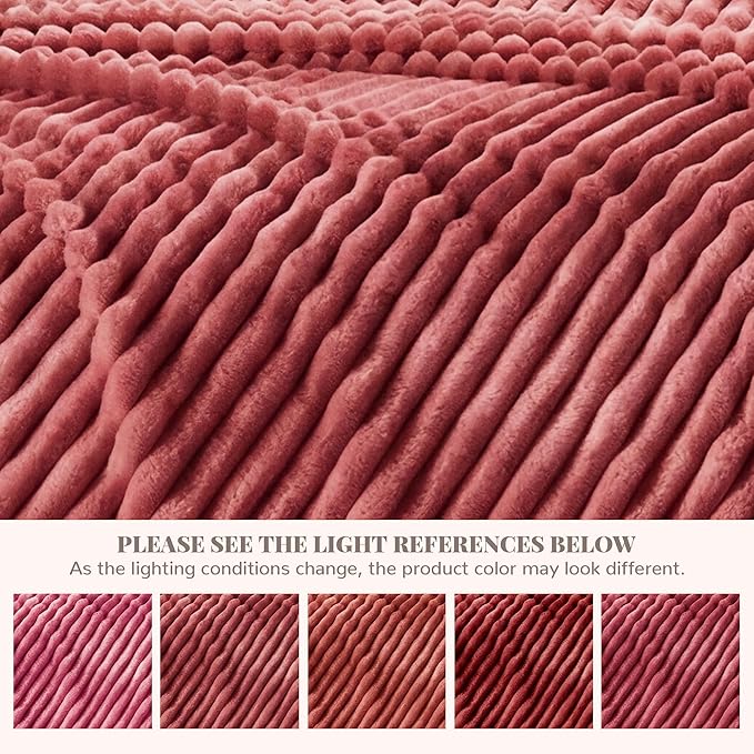Rose Red Fleece Throw Blanket for Couch, 320GSM Super Soft Cozy Blanket for Home Decor, Perfect Cozy Gifts for Women Men Gifts, Lightweight All Season Couch Blanket, 50x60 Inches