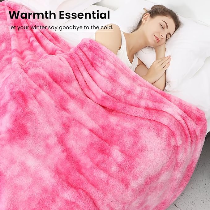 Cute Pink Blanket for Teen Girls Women, Y2K Aesthetic Throw Blanket, Room Decor Cute Stuff for Teen Girls, Soft Fuzzy Comfy Blanket for Bed Couch, Birthday Gifts for Teen Girls Women