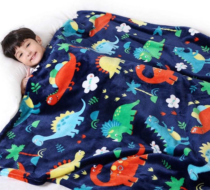 Lukeight Dinosaur Toddler Blanket Gifts for Boys and Girls, Plush Dino Throw Blanket for Kids and Adults, Thick and Warm Kids Blanket Birthday Gifts for Teens (Dinosaur, 50x60 Inches)