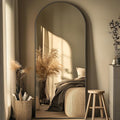 Full Length Mirror, 71"x28" Oversized Arched Mirror Large Standing Mirrors, Tall Mirrors Body Floor Mirror for Bedroom Living Room Aluminum Frame, Black