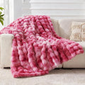 Faux Fur Throw Blanket for Couch, 1000 GSM Cozy Fuzzy Fluffy Soft Plush Thick Bubble Sherpa Blanket for Sofa Bedroom Living Room, Mothers Day Birthday Gifts for Women Home Decor