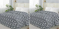 Elegant Comfort Luxury Velvety-Soft Coral Flannel Blanket Micro-Velour Ultra-Softness Fuzzy Plush, King/California King, Grey (Pack of 2)