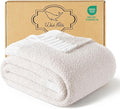 Whale Flotilla Knit Blanket Twin Size, Ultra Soft Warm Reversible Cozy Decorative Blankets for Couch Sofa and Bed, 60x80 Inch, Camel