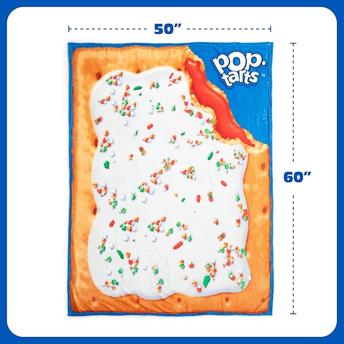 Pop-Tarts™ Cozy Concepts Co. Throw Blanket by Relatable, Looks Like a Giant Strawberry Pop-Tart® to Wrap Yourself Up, for Kids and Teens, 50x60” Cozy Soft Blanket Room Decor