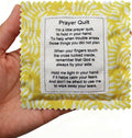 Mini Prayer Quilt with Cross Inside Vintage Pocket Scripture Prayer Quilt Squares Sympathy Christian Gifts for Women Pastor Appreciation Father's Day Graduates Gifts (Yellow)
